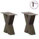 sofabordsben X-formet 2 stk. naturstål 30x(30-31) cm stål