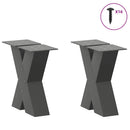 sofabordsben X-formet 2 stk. antracit 40x(30-31) cm stål
