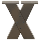 sofabordsben X-formet 2 stk. naturstål 40x(30-31) cm stål