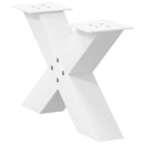 sofabordsben X-formet 2 stk. hvid 50x(30-31) cm stål