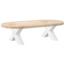 sofabordsben X-formet 2 stk. hvid 50x(30-31) cm stål