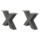sofabordsben X-formet 2 stk. antracit 50x(30-31) cm stål