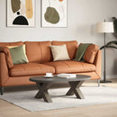 sofabordsben X-formet 2 stk. naturstål 50x(30-31) cm stål