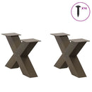 sofabordsben X-formet 2 stk. naturstål 50x(30-31) cm stål