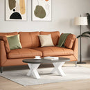 sofabordsben X-formet 2 stk. hvid 60x(30-31) cm stål