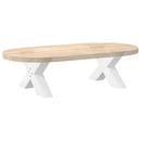 sofabordsben X-formet 2 stk. hvid 60x(30-31) cm stål