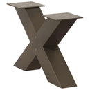sofabordsben X-formet 2 stk. naturstål 60x(30-31) cm stål