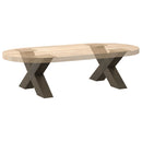 sofabordsben X-formet 2 stk. naturstål 60x(30-31) cm stål