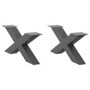 sofabordsben X-formet 2 stk. antracit 70x(30-31) cm stål