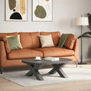 sofabordsben X-formet 2 stk. antracit 70x(30-31) cm stål