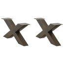 sofabordsben X-formet 2 stk. naturstål 70x(30-31) cm stål