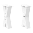 sofabordsben X-formet 2 stk. hvid 28 x (42-43) cm stål