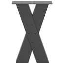 sofabordsben X-formet 2 stk. antracit 28 x (42-43) cm stål