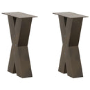 sofabordsben X-formet 2 stk. naturstål 28 x (42-43) cm stål