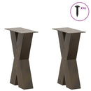 sofabordsben X-formet 2 stk. naturstål 28 x (42-43) cm stål