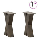 sofabordsben X-formet 2 stk. naturstål 38 x (42-43) cm stål