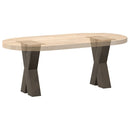 sofabordsben X-formet 2 stk. naturstål 38 x (42-43) cm stål
