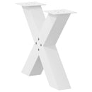 sofabordsben X-formet 2 stk. hvid 50x(42-43) cm stål