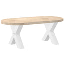 sofabordsben X-formet 2 stk. hvid 50x(42-43) cm stål
