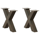 sofabordsben X-formet 2 stk. naturstål 50x(42-43) cm stål