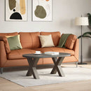 sofabordsben X-formet 2 stk. naturstål 50x(42-43) cm stål