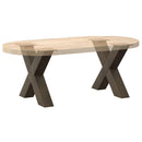 sofabordsben X-formet 2 stk. naturstål 50x(42-43) cm stål