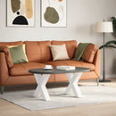 sofabordsben X-formet 2 stk. hvid 60 x (42-43) cm stål