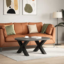 sofabordsben X-formet 2 stk. sort 70 x (42-43) cm stål