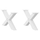 sofabordsben X-formet 2 stk. hvid 70 x (42-43) cm stål