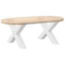 sofabordsben X-formet 2 stk. hvid 70 x (42-43) cm stål