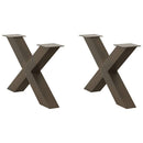 sofabordsben X-formet 2 stk. naturstål 70 x (42-43) cm stål