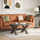sofabordsben X-formet 2 stk. naturstål 70 x (42-43) cm stål
