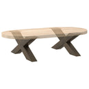 sofabordsben X-formet 2 stk. naturstål 70 x (42-43) cm stål