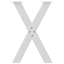 spisebordsben X-formet 2 stk. hvid 50x(72-73) cm stål