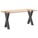 spisebordsben X-formet 2 stk. antracit 50x(72-73) cm stål