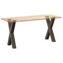 spisebordsben X-formet 2 stk. naturstål 50x(72-73) cm stål
