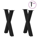 spisebordsben X-formet 2 stk. sort 60 x (72-73) cm stål