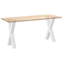 spisebordsben X-formet 2 stk. hvid 60 x (72-73) cm stål