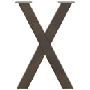 spisebordsben X-formet 2 stk. naturstål 60 x (72-73) cm stål