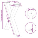 spisebordsben X-formet 2 stk. sort 70 x (72-73) cm stål