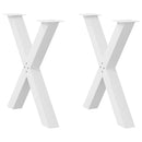 spisebordsben X-formet 2 stk. hvid 70 x (72-73) cm stål