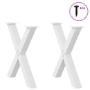 spisebordsben X-formet 2 stk. hvid 70 x (72-73) cm stål