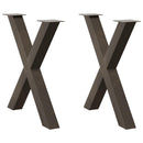 spisebordsben X-formet 2 stk. naturstål 70 x (72-73) cm stål