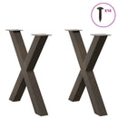 spisebordsben X-formet 2 stk. naturstål 70 x (72-73) cm stål