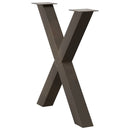 spisebordsben X-formet 2 stk. naturstål 70 x (72-73) cm stål