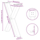spisebordsben X-formet 2 stk. naturstål 70 x (72-73) cm stål