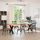 spisebordsben X-formet 2 stk. sort 80x(72-73) cm stål