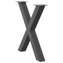 spisebordsben X-formet 2 stk. antracit 80x(72-73) cm stål