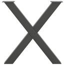 spisebordsben X-formet 2 stk. antracit 80x(72-73) cm stål