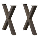 spisebordsben X-formet 2 stk. naturstål 80x(72-73) cm stål